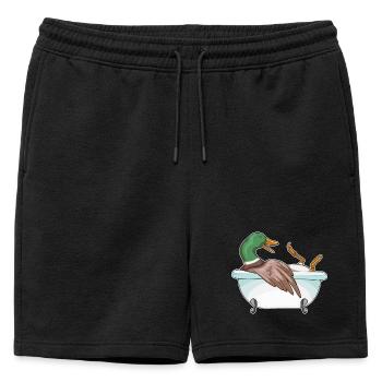Baignoire de bain de canard - Short de survêtement homme premium - noir - Devant - AI Model Male 178 light (178cm)