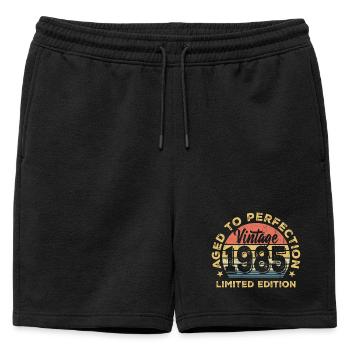 Millésime 1985 Édition Limitée Badge - Short de survêtement homme premium - noir - Devant - AI Model Male 178 light (178cm)