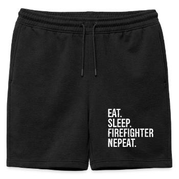 Manger Dormir Pompier Nepeat - Short de survêtement homme premium - noir - Devant - AI Model Male 178 light (178cm)