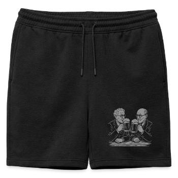 Carl Jung et Sigmund Freud buvant de la bière - Short de survêtement homme premium - noir - Devant - AI Model Male 178 light (178cm)