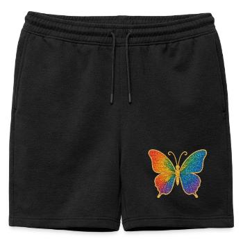 Glittering rainbow butterfly - Mens' Premium Organic Sweatshorts - black - Front - AI Model Male 178 light (178cm)