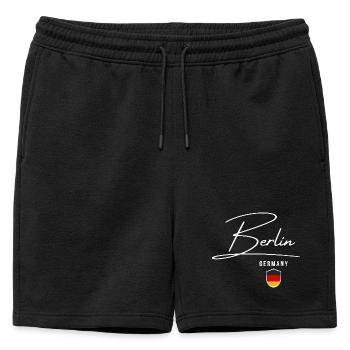 Berlin Germany, elegant design Berlin - Mens' Premium Organic Sweatshorts - black - Front - AI Model Male 178 light (178cm)