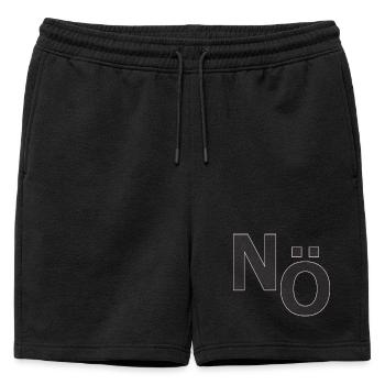 No – Minimal Typography Statement - Mens' Premium Organic Sweatshorts - black - Front - AI Model Male 178 light (178cm)