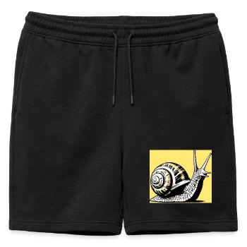Snail - Mens' Premium Organic Sweatshorts - black - Front - AI Model Male 178 light (178cm)