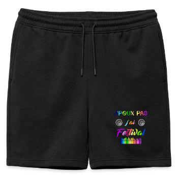 j peux pas j ai festival - Short de survêtement homme premium - noir - Devant - AI Model Male 178 light (178cm)