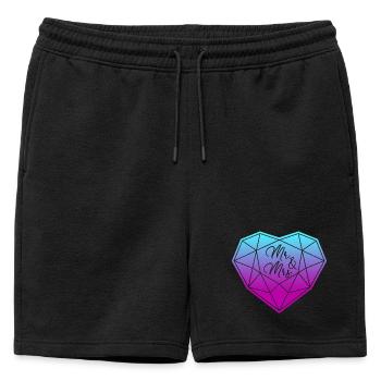 M. & Mme Mariage Fiançailles Demande en mariage Amour - Short de survêtement homme premium - noir - Devant - AI Model Male 178 light (178cm)