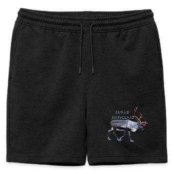 Buriid Juovllaid - Mens' Premium Organic Sweatshorts - black - Front - AI Model Male 178 light (178cm)