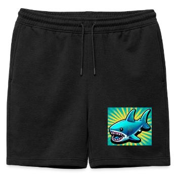 Shark - Mens' Premium Organic Sweatshorts - black - Front - AI Model Male 178 light (178cm)