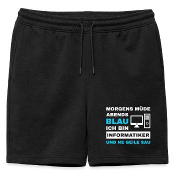 computer scientist programmer admin sayings funny - Mens' Premium Organic Sweatshorts - black - Front - AI Model Male 178 light (178cm)
