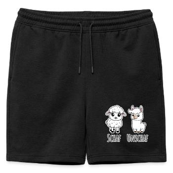 Moutons et pas moutons (Unsheep) - Lama pas moutons - Short de survêtement homme premium - noir - Devant - AI Model Male 178 light (178cm)