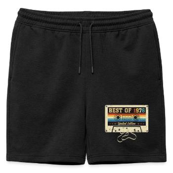 Best Of 1976 50th Birthday  - Mens' Premium Organic Sweatshorts - black - Front - AI Model Male 178 light (178cm)