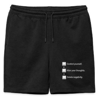 Contrôle Alt, Supprimer Santé mentale Positivité - Short de survêtement homme premium - noir - Devant - AI Model Male 178 light (178cm)