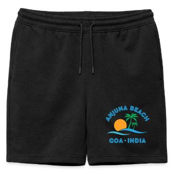 Plage d’Anjuna Goa Coucher de soleil - Short de survêtement homme premium - noir - Devant - AI Model Male 178 light (178cm)