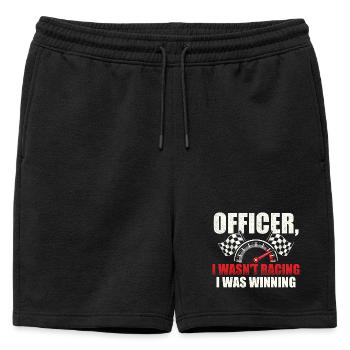 Officier, je ne courais pas, je gagnais - Short de survêtement homme premium - noir - Devant - AI Model Male 178 light (178cm)