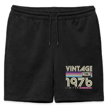 Vintage 1976 Jahrgang Geburtstag Retro Geschenk - Männer Premium Organic Sweatshorts - Schwarz - Vorne - AI Model Male 178 light (178cm)