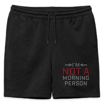 I'm Not A Morning Person Lustig Müde Morgenmuffel - Mens' Premium Organic Sweatshorts - black - Front - AI Model Male 178 light (178cm)