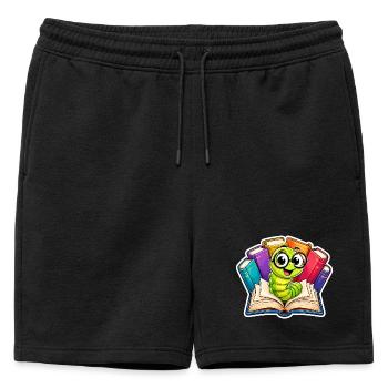 Rat de bibliothèque joyeux - Short de survêtement homme premium - noir - Devant - AI Model Male 178 light (178cm)