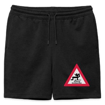 Attention Marksmen - Mens' Premium Organic Sweatshorts - black - Front - AI Model Male 178 light (178cm)