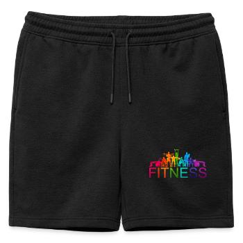 Divers athlètes de fitness colorés - Short de survêtement homme premium - noir - Devant - AI Model Male 178 light (178cm)