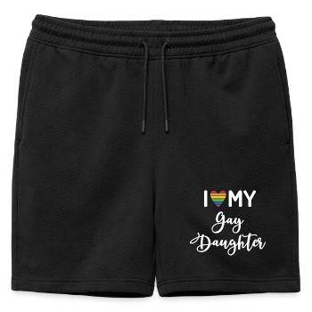 I Love My Gay Daughter - Mens' Premium Organic Sweatshorts - black - Front - AI Model Male 178 light (178cm)