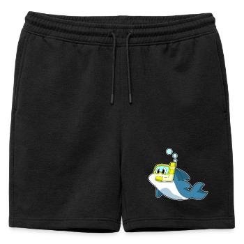 Plongée en apnée avec plongeur de dauphins - Short de survêtement homme premium - noir - Devant - AI Model Male 178 light (178cm)
