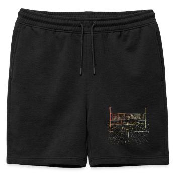 Retro volleyball court - Mens' Premium Organic Sweatshorts - black - Front - AI Model Male 178 light (178cm)