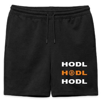 Bitcoin - Hodl Hodl Hodl - Männer Premium Organic Sweatshorts - Schwarz - Vorne - AI Model Male 178 light (178cm)