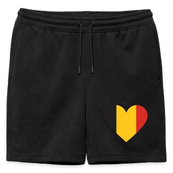Humour,Belge, belgique, drapeau, frite, frites - Short de survêtement homme premium - noir - Devant - AI Model Male 178 light (178cm)