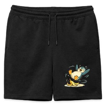 Penguin Jumping Banana - Mens' Premium Organic Sweatshorts - black - Front - AI Model Male 178 light (178cm)