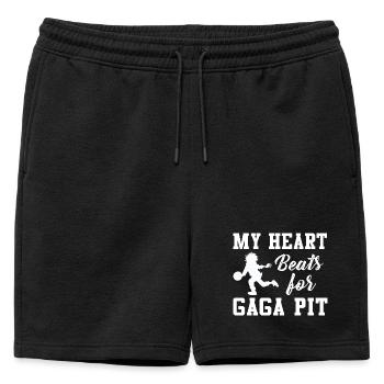 Mon cœur bat pour Gaga Pit - Short de survêtement homme premium - noir - Devant - AI Model Male 178 light (178cm)