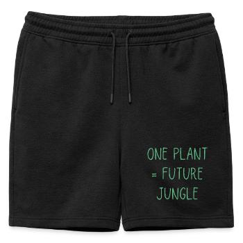 Une Plante Future Jungle | Amateur de plantes drôle - Short de survêtement homme premium - noir - Devant - AI Model Male 178 light (178cm)