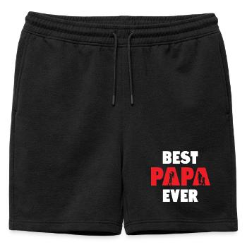 Best Papa Ever - Mens' Premium Organic Sweatshorts - black - Front - AI Model Male 178 light (178cm)