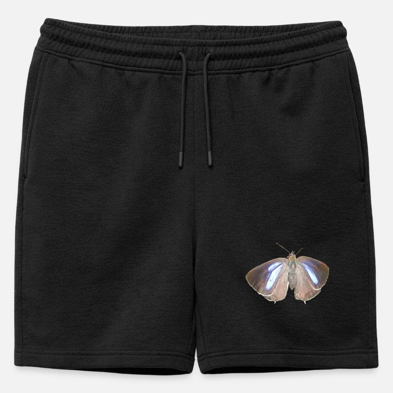 Blauer Eichen-Zipfelfalter - Männer Premium Organic Sweatshorts - Schwarz