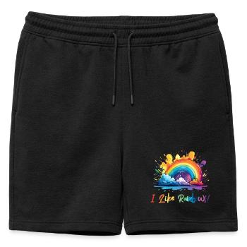 J’aime les arcs-en-ciel - Short de survêtement homme premium - noir - Devant - AI Model Male 178 light (178cm)