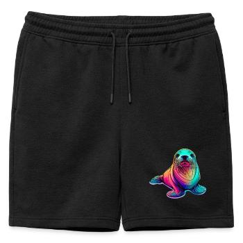 Phoque - Short de survêtement homme premium - noir - Devant - AI Model Male 178 light (178cm)