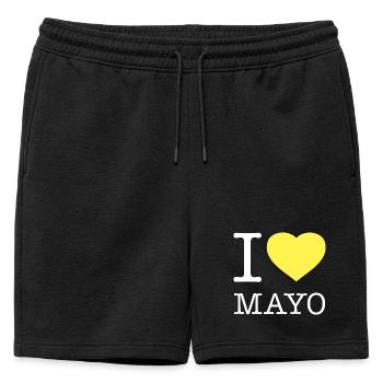 J’AIME LA MAYONNAISE Mayonnaise - Short de survêtement homme premium - noir - Devant - AI Model Male 178 light (178cm)