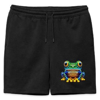 Grenouille - Short de survêtement homme premium - noir - Devant - AI Model Male 178 light (178cm)