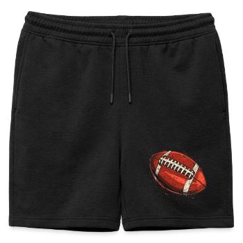 Football Ball Graphic - Mens' Premium Organic Sweatshorts - black - Front - AI Model Male 178 light (178cm)