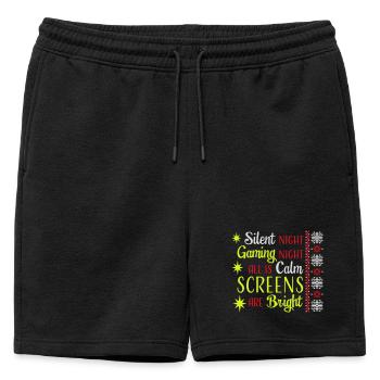 Nuit silencieuse Nuit de jeu Tous les écrans calmes Lumineux - Short de survêtement homme premium - noir - Devant - AI Model Male 178 light (178cm)