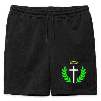 Christian-crois-Halo-Laurel-1 - Short de survêtement homme premium - noir - Devant - AI Model Male 178 light (178cm)