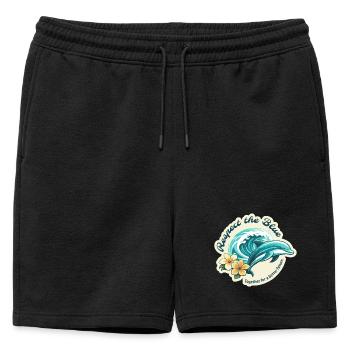 Protéger le Bleu - Dolphin - Short de survêtement homme premium - noir - Devant - AI Model Male 178 light (178cm)