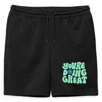 Tu fais une excellente typographie audacieuse et un design positif - Short de survêtement homme premium - noir - Devant - AI Model Male 178 light (178cm)