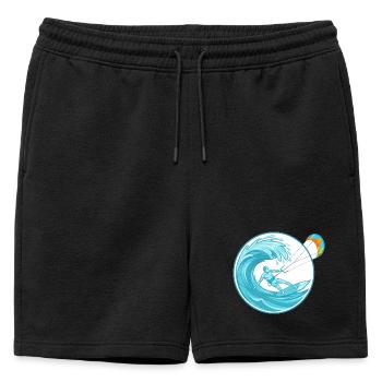 Yachtsurf Ocean Wave - Sports nautiques extrêmes - Short de survêtement homme premium - noir - Devant - AI Model Male 178 light (178cm)