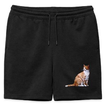Chat chat chat Cat Cat - Short de survêtement homme premium - noir - Devant - AI Model Male 178 light (178cm)