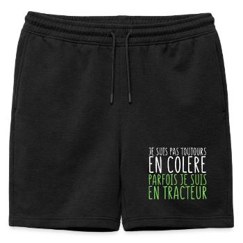Humour Agriculteur / Humour Agricultrice/ Cadeau - Short de survêtement homme premium - noir - Devant - AI Model Male 178 light (178cm)