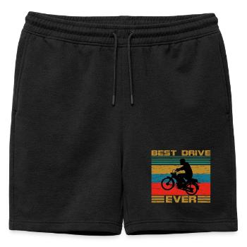 Rétro deux temps - Short de survêtement homme premium - noir - Devant - AI Model Male 178 light (178cm)