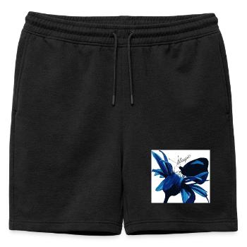 Fleur Bleue Magie avec Magie - Short de survêtement homme premium - noir - Devant - AI Model Male 178 light (178cm)
