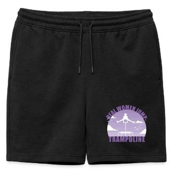 Real Women Jump Trampolines / Jumping Fitness - Short de survêtement homme premium - noir - Devant - AI Model Male 178 light (178cm)