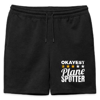 Planespotter moyen - Short de survêtement homme premium - noir - Devant - AI Model Male 178 light (178cm)