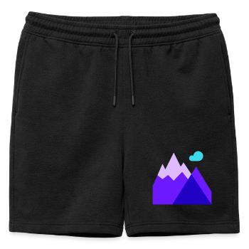 montagne, ski, ski alpin - Short de survêtement homme premium - noir - Devant - AI Model Male 178 light (178cm)
